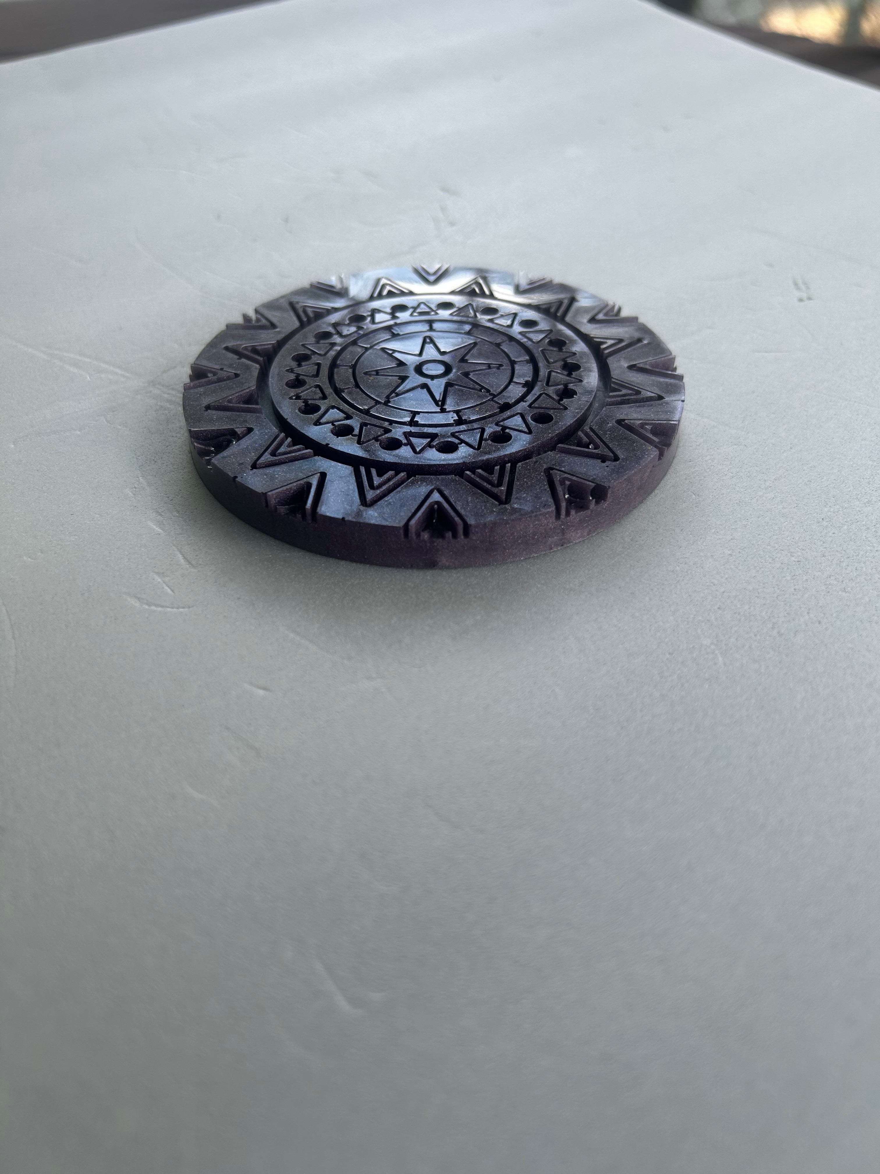 Expermental Obsidian Drift Mandala Coaster