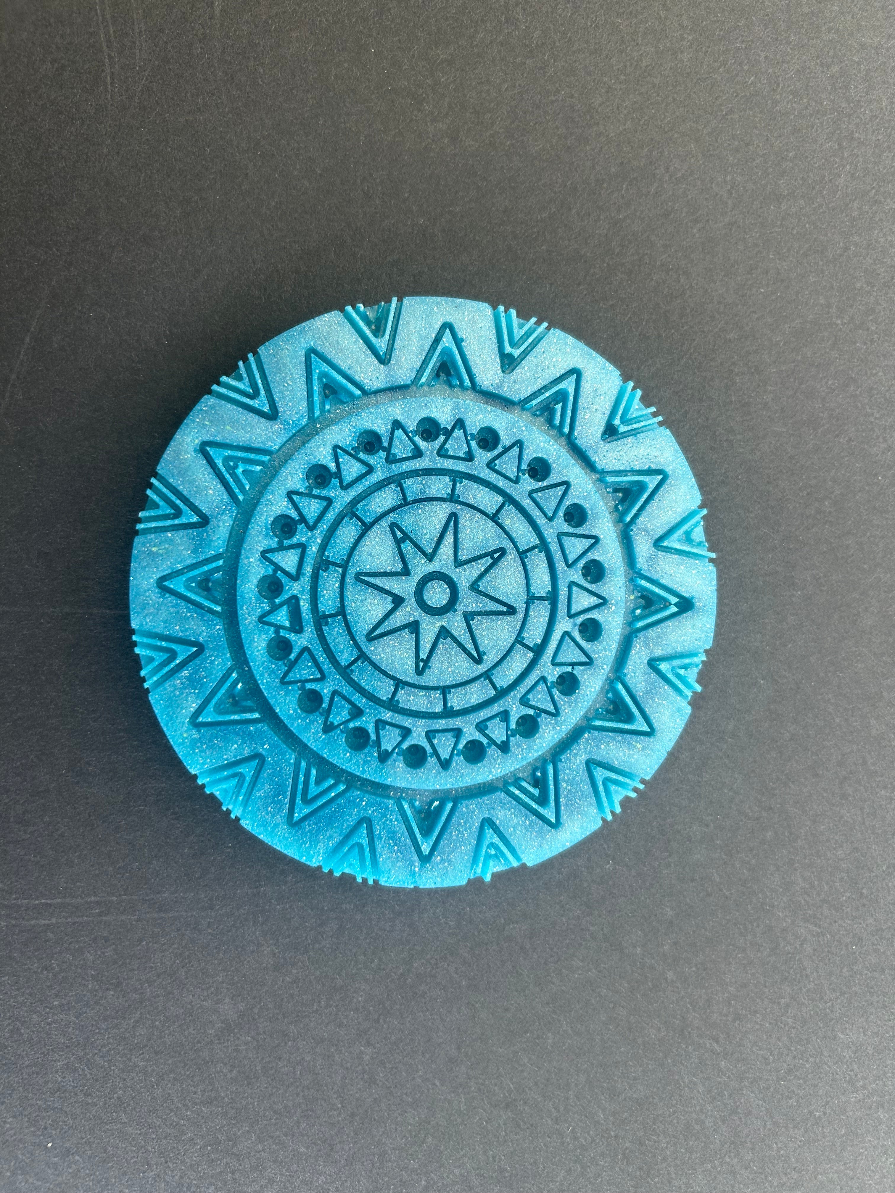 Experimental Blue Mandala Coaster