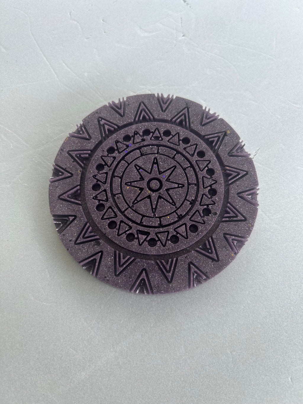 Expermental Obsidian Drift Mandala Coaster