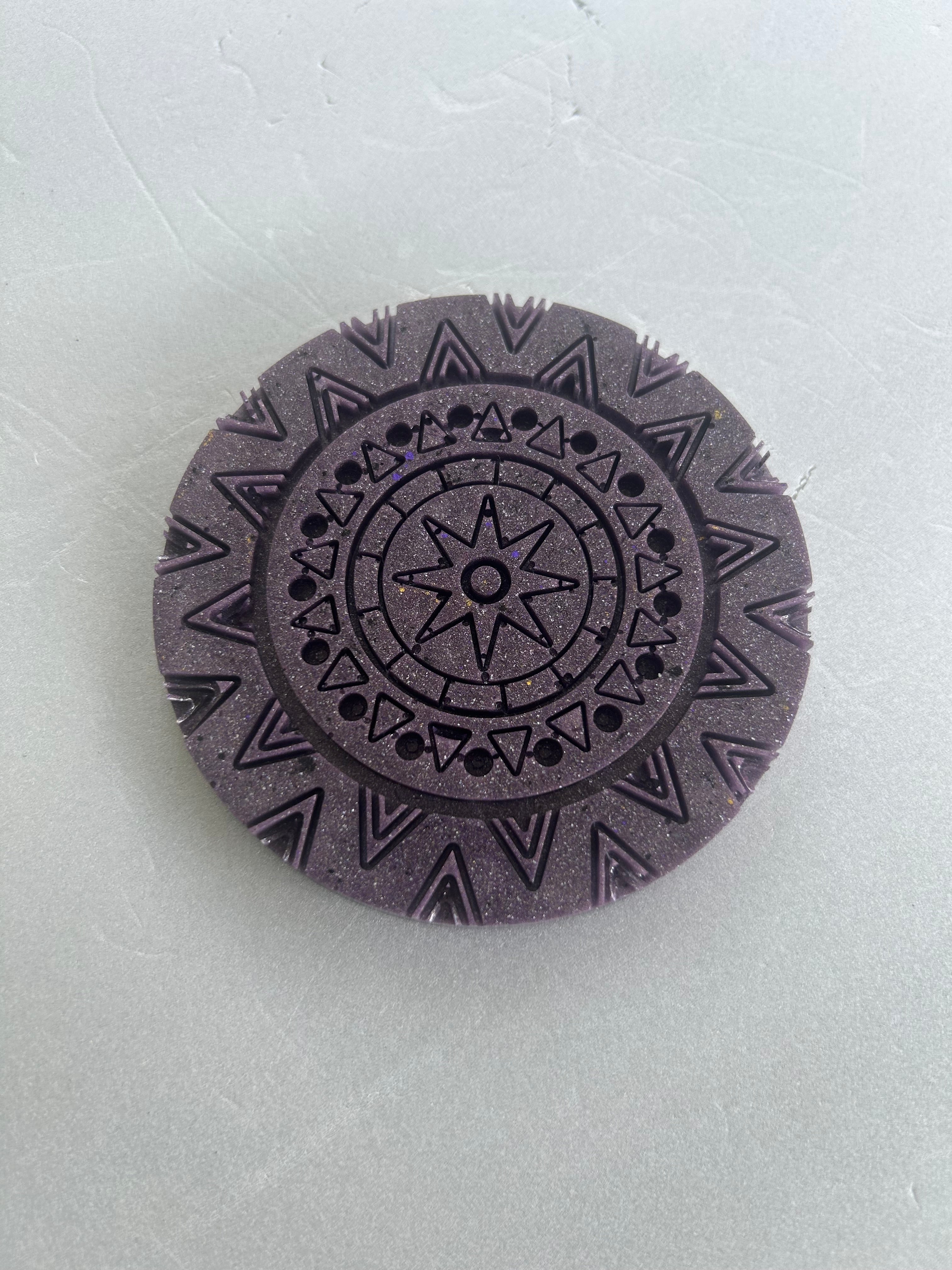 Expermental Obsidian Drift Mandala Coaster