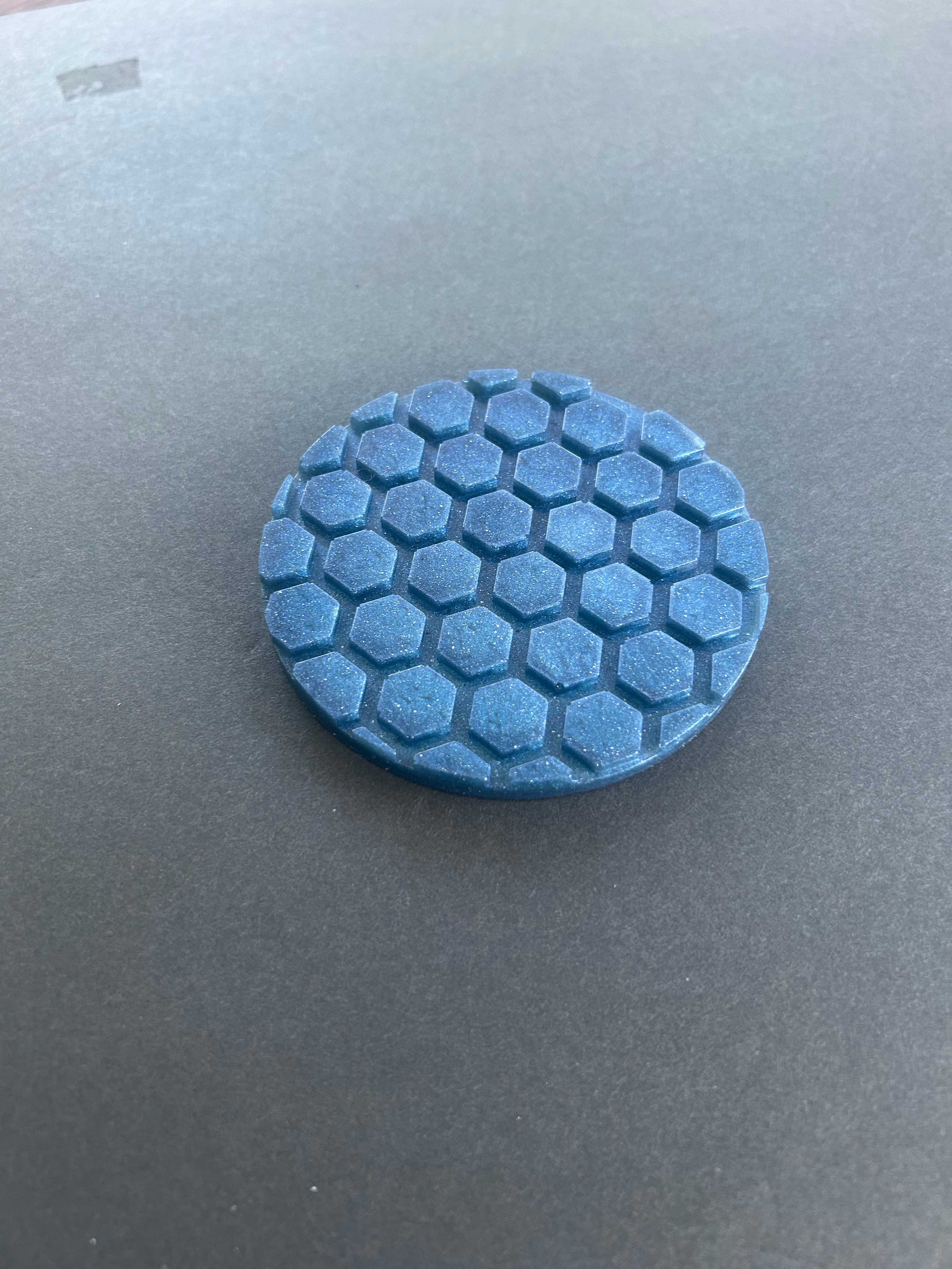 Blue Ink Flow Honeycomb Coaster