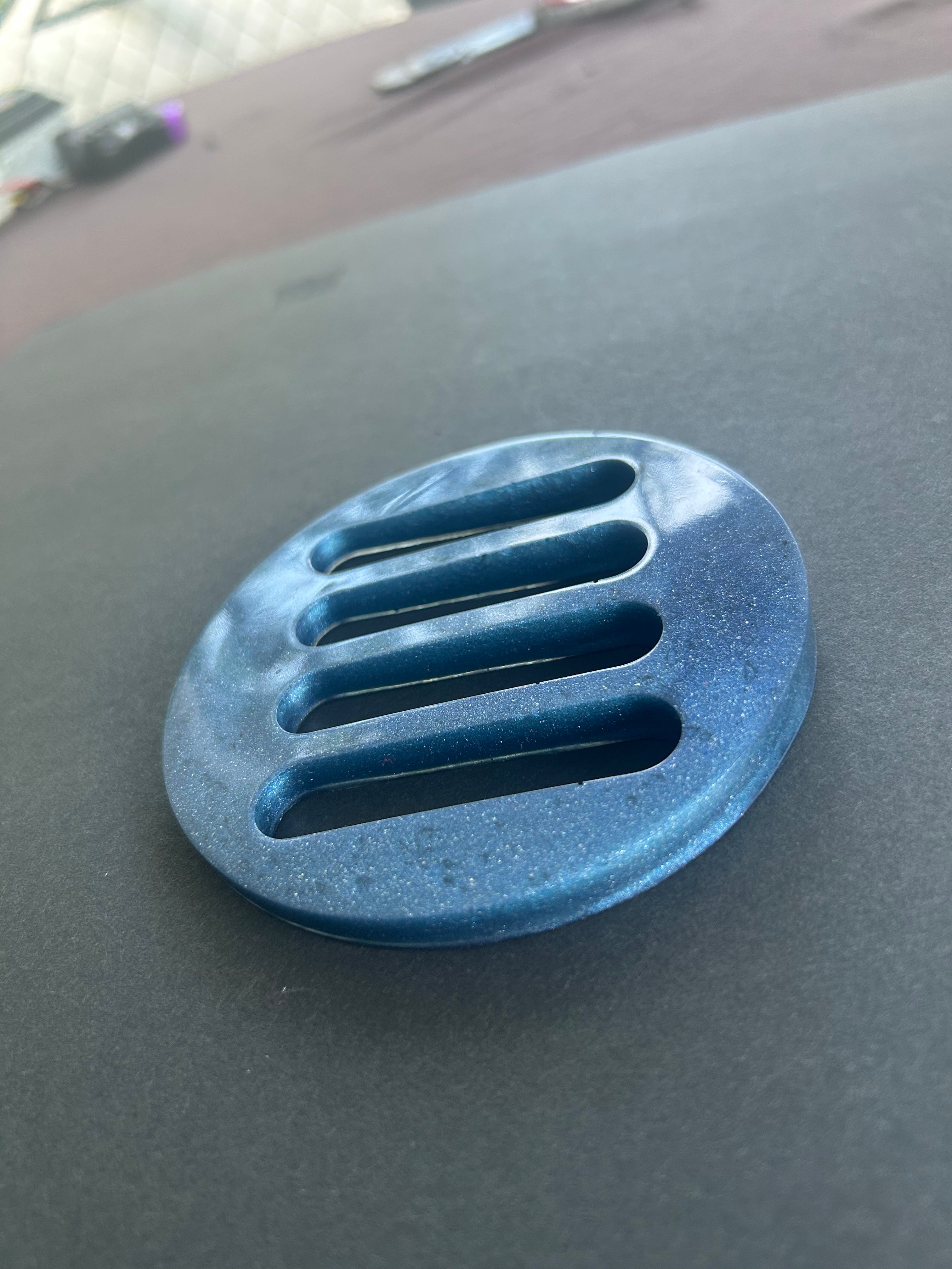 Blue Ink Flow Slotted Coaster