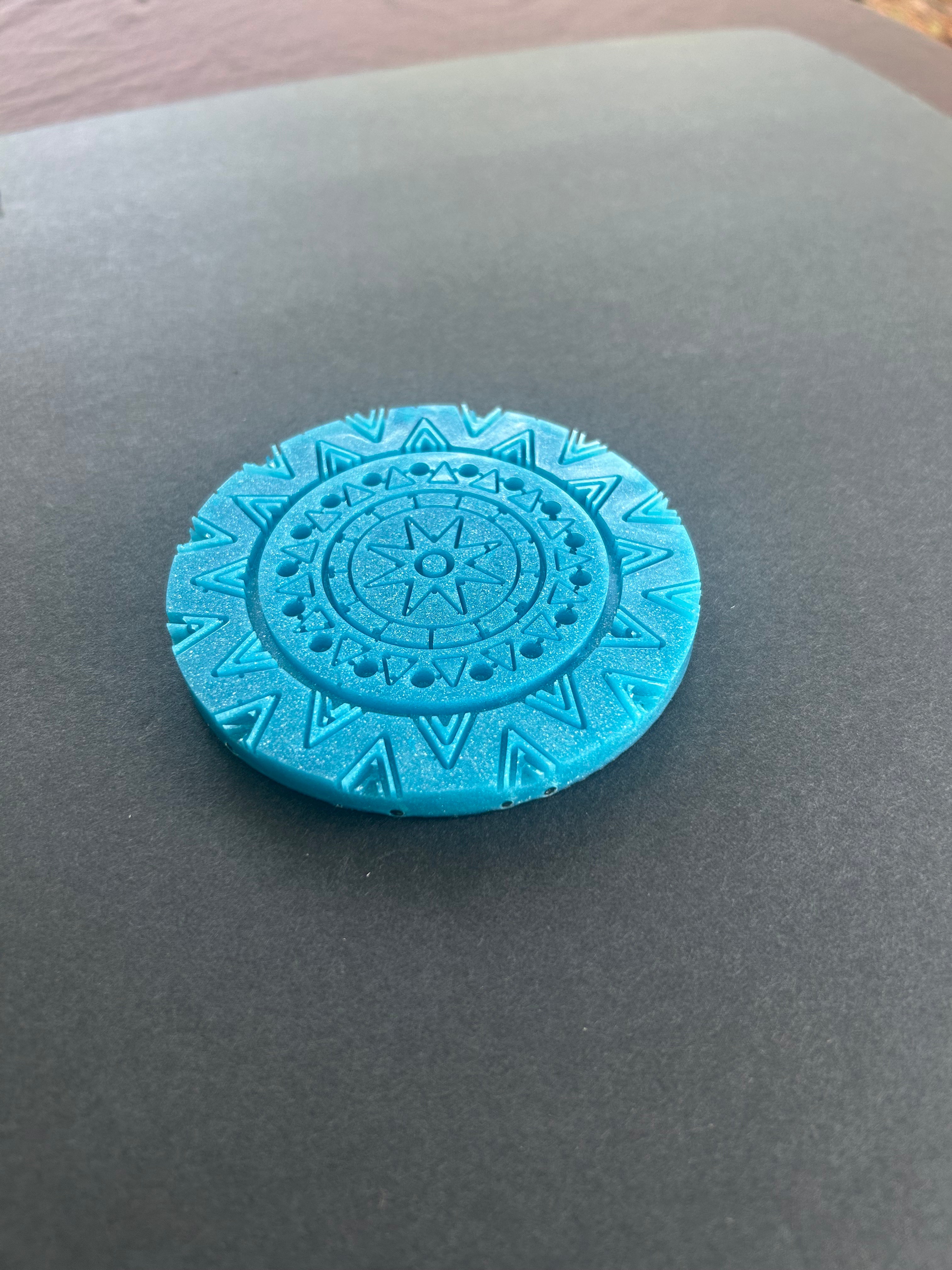 Experimental Blue Mist Mandala Coaster