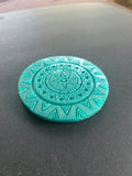 Experimental Green Mandala Coaster