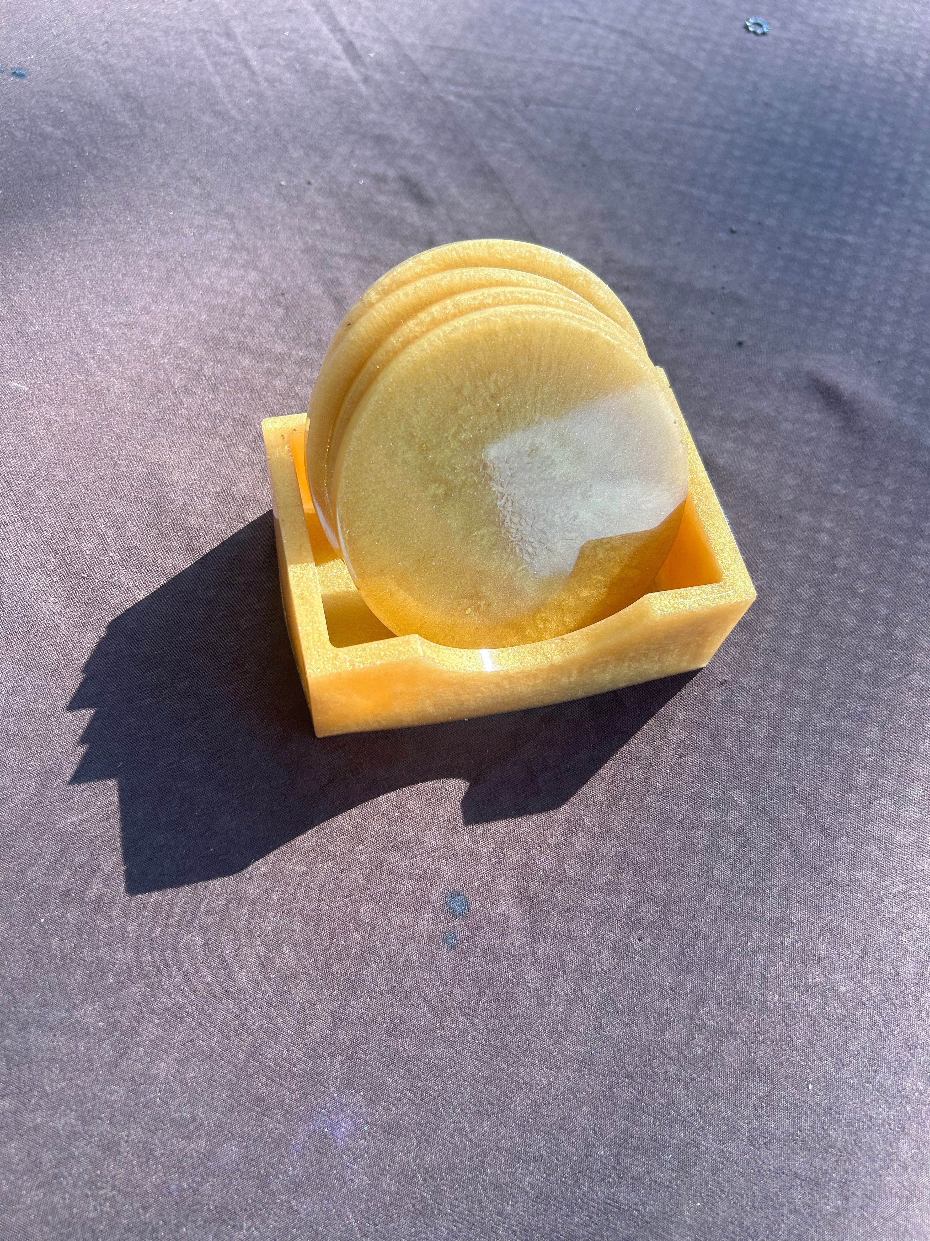 Solar Coaster  &Holder Set