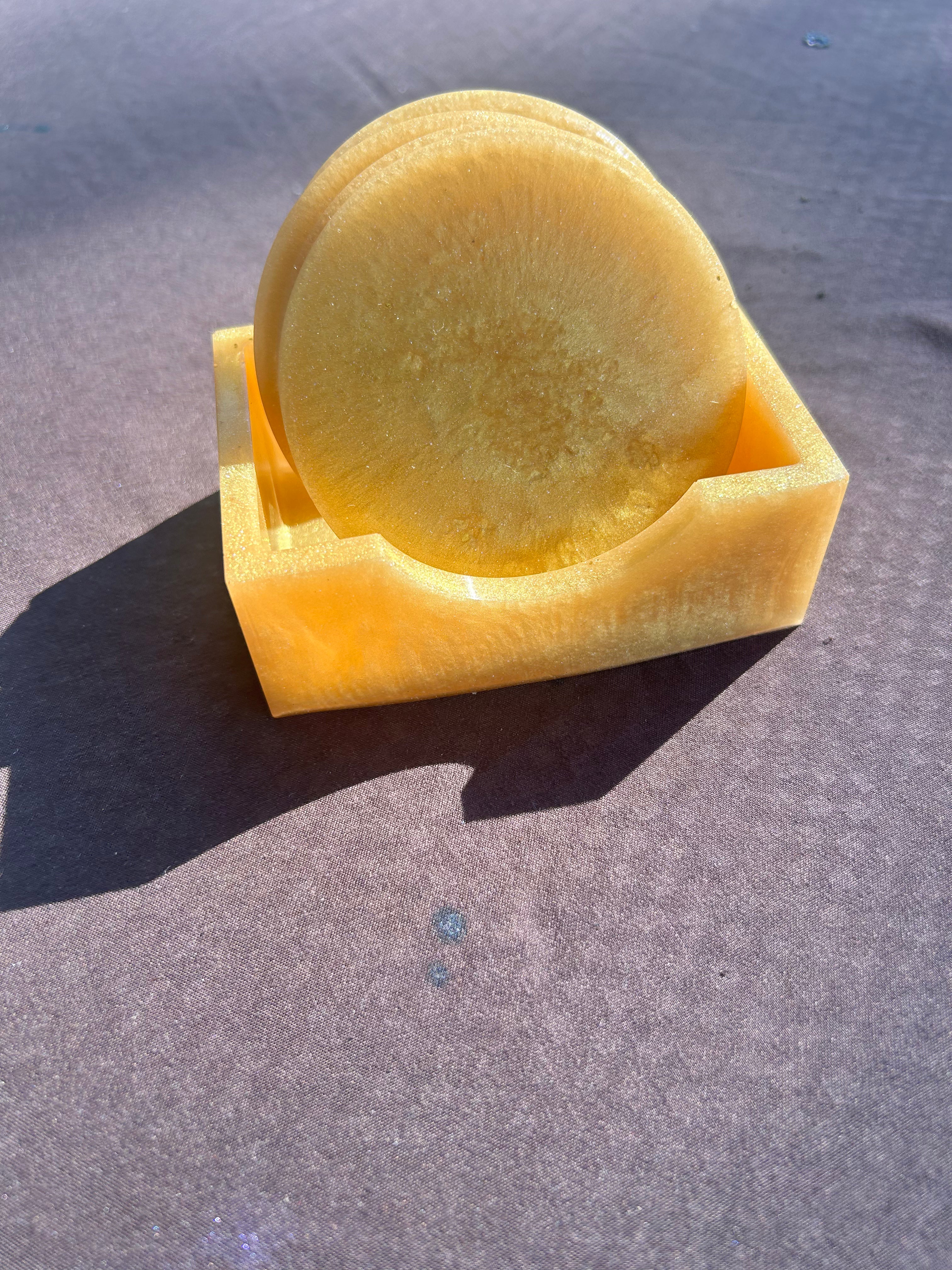 Solar Coaster  &Holder Set