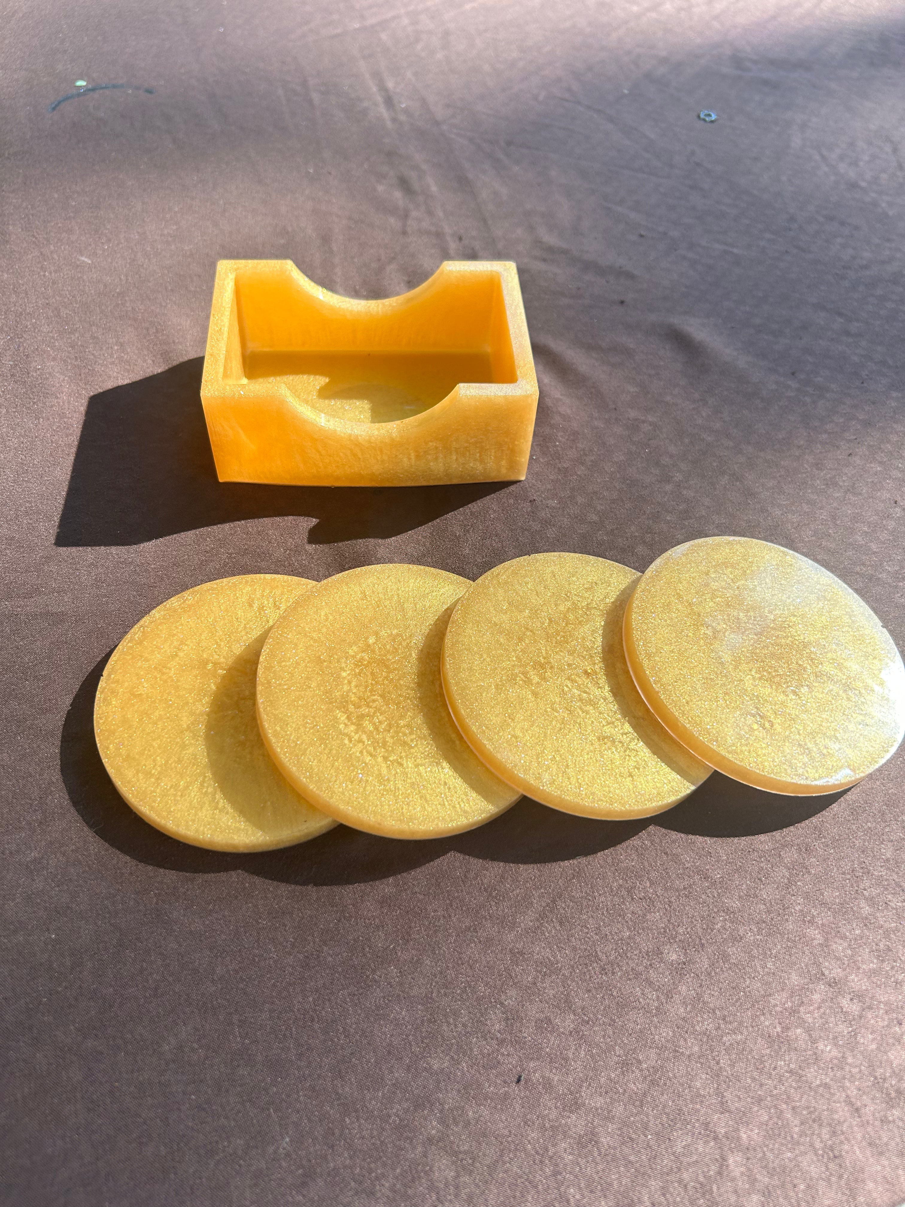 Solar Coaster  &Holder Set