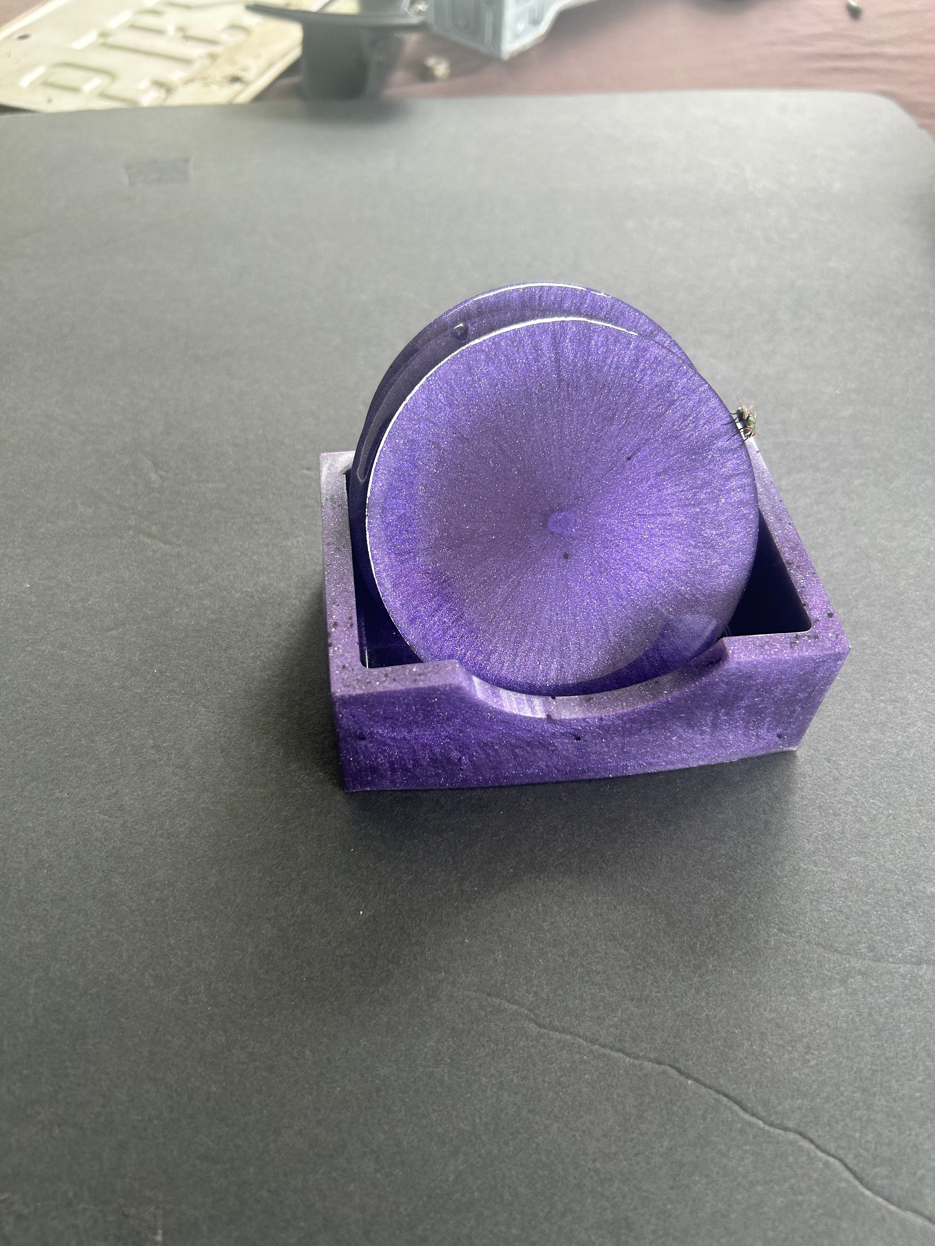 Amethyst Violet coasters and Holder