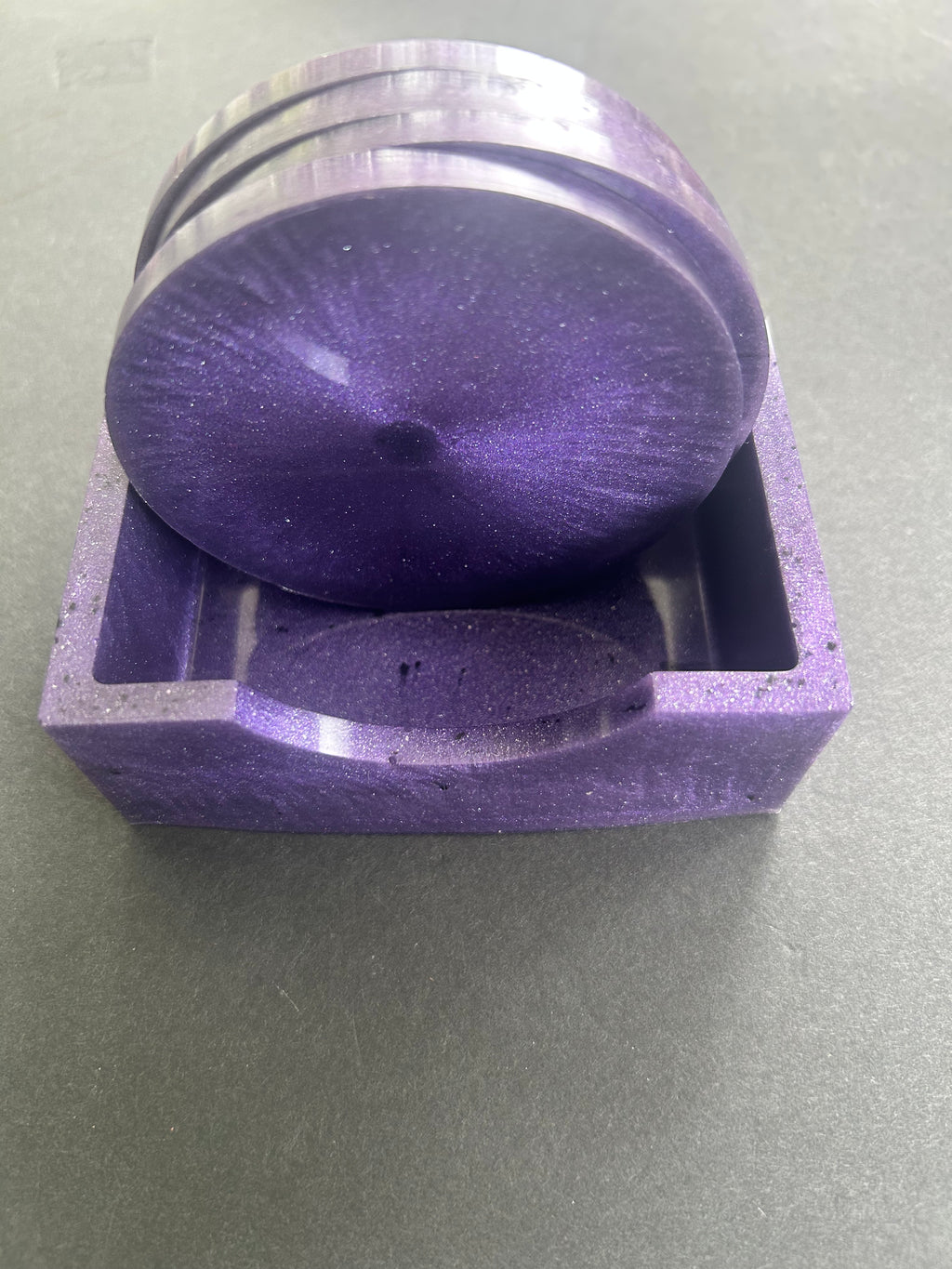 Amethyst Violet coasters and Holder