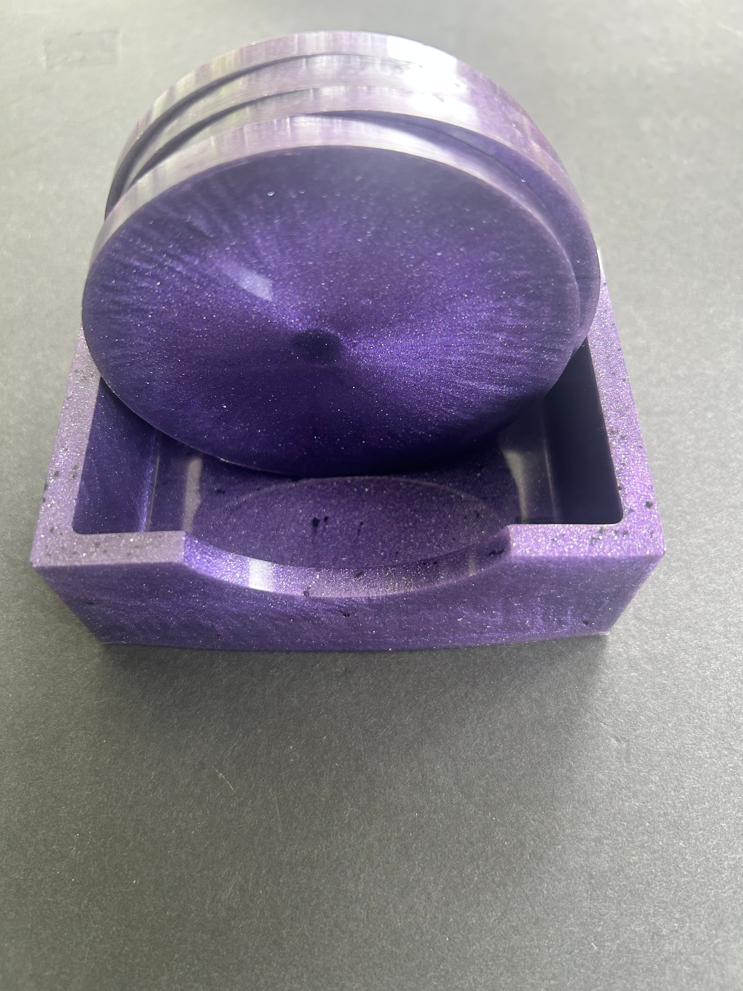 Amethyst Violet coasters and Holder