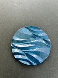 Blue Ink Flow Wave Coaster