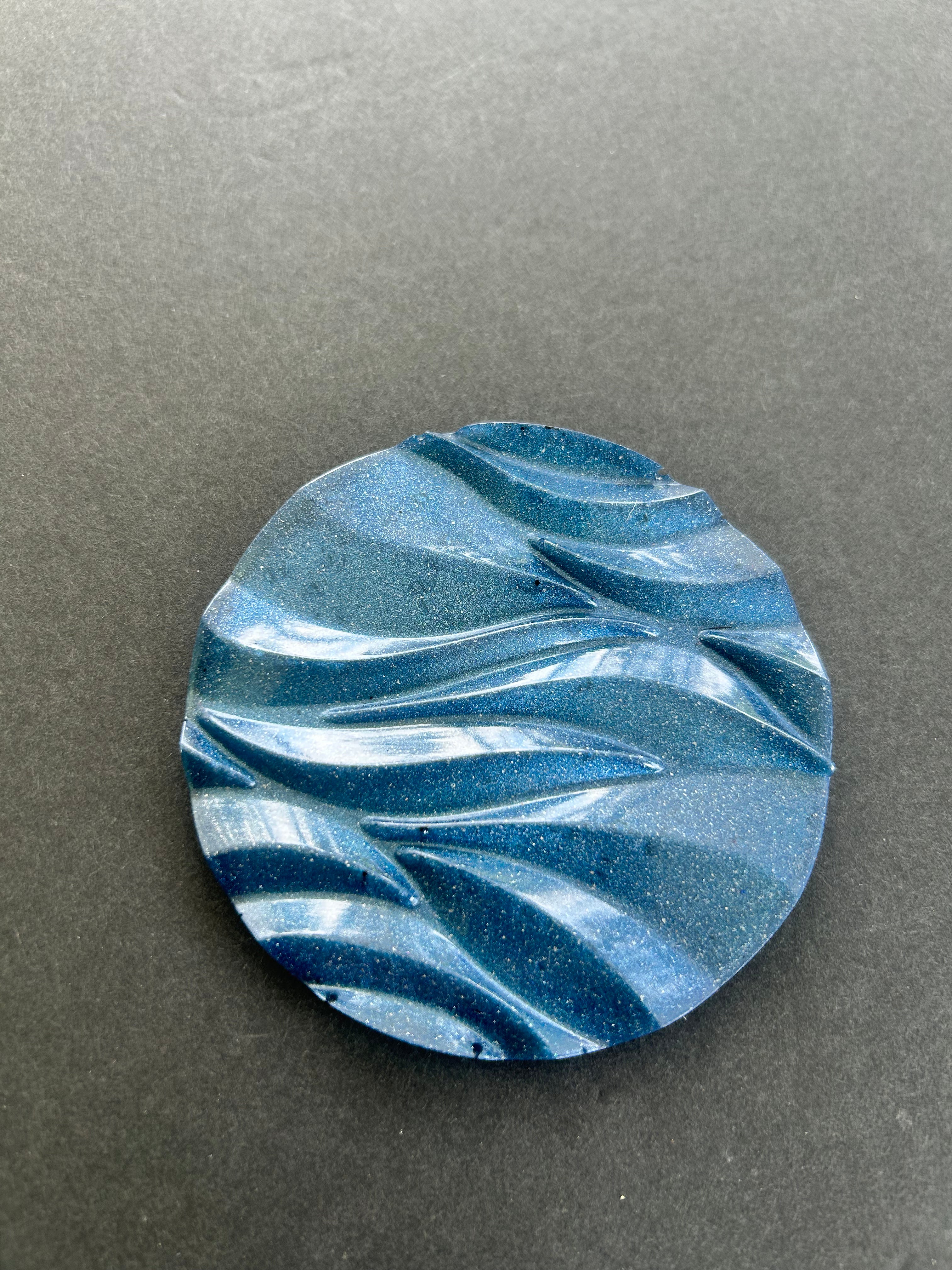 Blue Ink Flow Wave Coaster